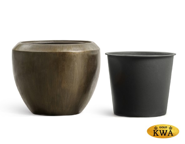 Кашпо TREEZ Effectory Metal Чаша Design Чернёная бронза в-33, д-40 см