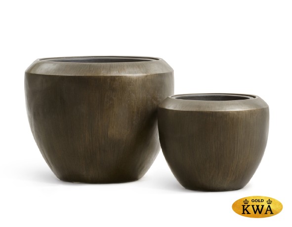 Кашпо TREEZ Effectory Metal Чаша Design Чернёная бронза в-33, д-40 см