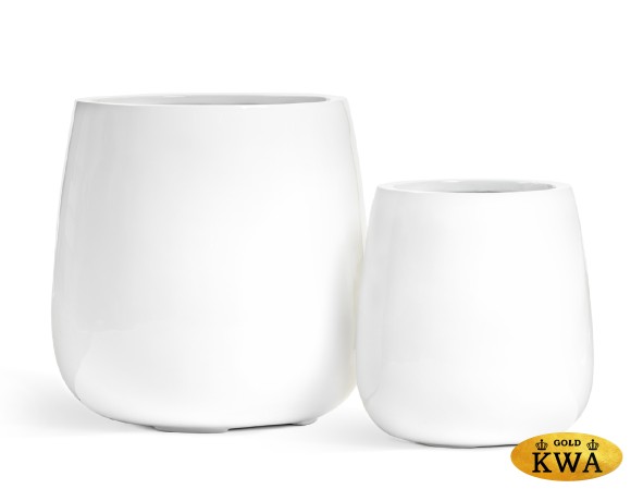 Кашпо TREEZ Effectory Gloss Чаша Белый глянцевый лак в-38 см, д-34 см