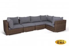 Лунго трансформирующаяся лаунж-зона из искусственного ротанга, цвет коричневый