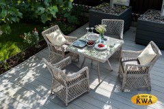 &quot;Айриш&quot; обеденная группа плетеная на 4 персоны, цвет бежевый