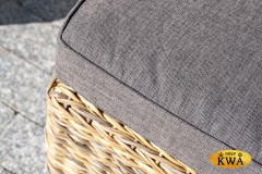 "Лунго" плетенная оттоманка с подушкой, цвет соломенный (гиацинт)