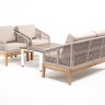 "Канны" лаунж-зона 4-ая из роупа со столиком "Канны" цвета "дуб", основание дуб, роуп бежевый