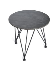 "Гавана" журнальный стол из HPL круглый Ø40, цвет "черный мрамор"