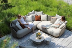 Мора Комплект лаунж мебели бежевый, тик/алюминий/веревка