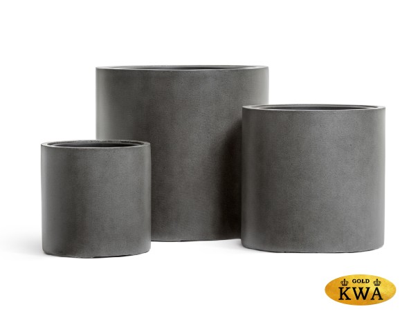 Кашпо TREEZ Effectory Beton Цилиндр Тёмно-серый бетон в-31 см, д-31 см