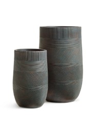 Кашпо TREEZ ERGO Graphics Высокая округлая чаша Окись с медной патиной в-75 см, д-47 см