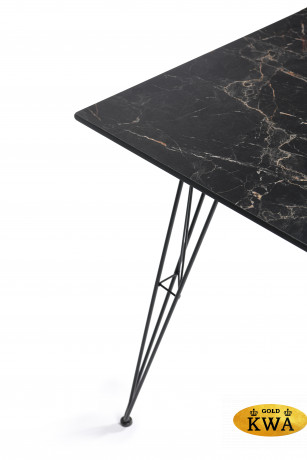 Руссо обеденный стол из HPL 150х80см, цвет "черный мрамор"