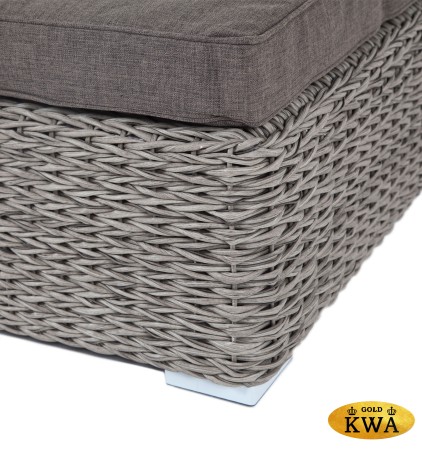 "Лунго" плетеная оттоманка с подушкой, цвет графит (гиацинт)