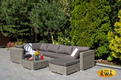 &quot;Лунго&quot; плетеная оттоманка с подушкой, цвет графит (гиацинт)