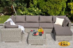 &quot;Лунго&quot; плетеная оттоманка с подушкой, цвет графит (гиацинт)