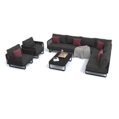 Лаунж зона угловая БЕЛЛИСА С модульная маренго