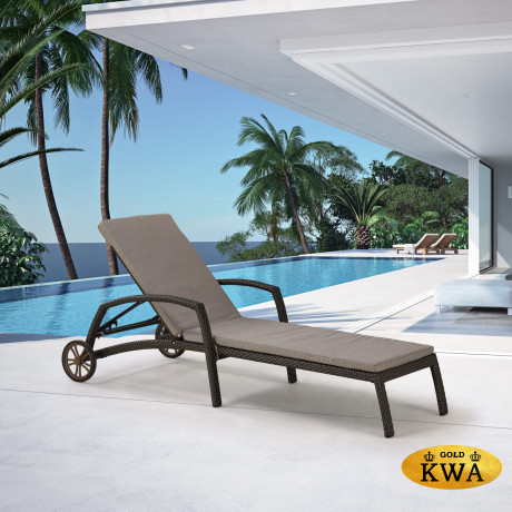 Шезлонг-лежак плетеный A35A2-W53 Brown с матрасом