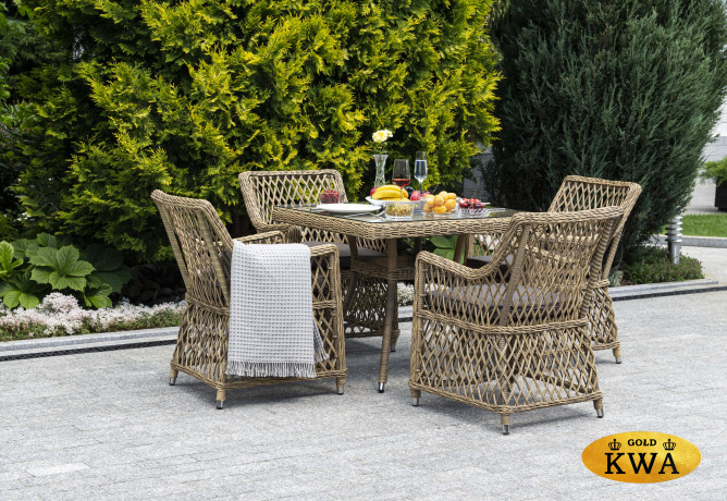 "Айриш" стол плетеный из искусственного ротанга, цвет соломенный