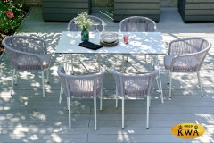 "Руссо" обеденный стол из HPL 150х80см, цвет молочный