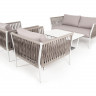"Касабланка" лаунж-зона плетеная из роупа 4-местная, цвет серо-коричневый
