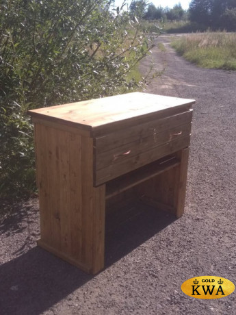 Прилавок для продавца с выдвижным ящиком и нишей для сумок покупателя