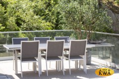 4096-0120-50-71 Sottenville на 8 персон Комплект обеденной мебели белый/серый, алюминий/текстилен