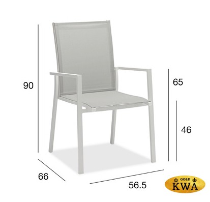 4096-0120-50-71 Sottenville на 8 персон Комплект обеденной мебели белый/серый, алюминий/текстилен