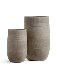 Кашпо TREEZ ERGO Graphics Высокая округлая чаша Капучино в-54 см, д-34 см