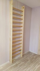 Шведская стенка деревянная из сосны с турником - СОСНА - Т (стенка + турник навесной)