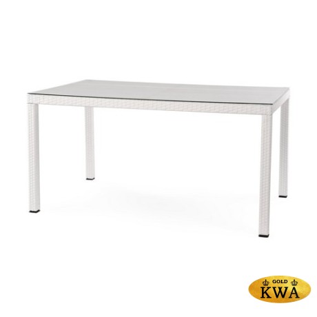 Стол садовый плетеный из искусственного ротанга MILANO 150 см белый Joygarden