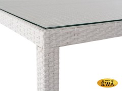 Стол садовый плетеный из искусственного ротанга MILANO 150 см белый  Joygarden