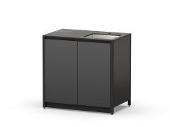 Шкаф напольный с мойкой Lounge D-04S-R, 90 см, черный/черный мрамор
