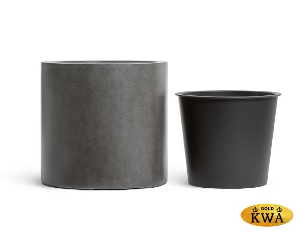 Кашпо TREEZ Effectory Beton Цилиндр Тёмно-серый бетон в-51 см, д-53 см
