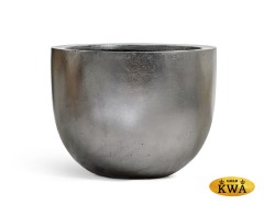 Кашпо TREEZ Effectory Metal Низкая конус-чаша Стальное серебро в-37, д-46 см