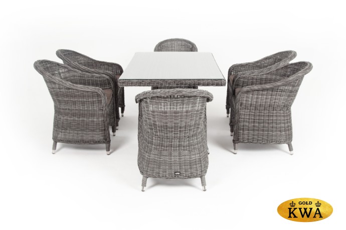 "Эспрессо" обеденная группа плетеная, цвет графит