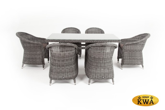 "Эспрессо" обеденная группа плетеная, цвет графит