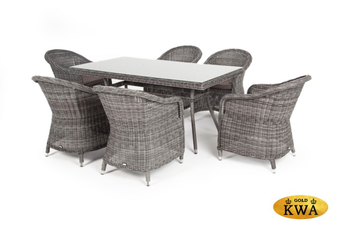 "Эспрессо" обеденная группа плетеная, цвет графит