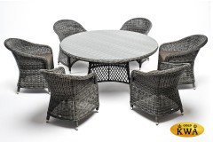 "Эспрессо–150 R" обеденная группа плетеная, цвет графит