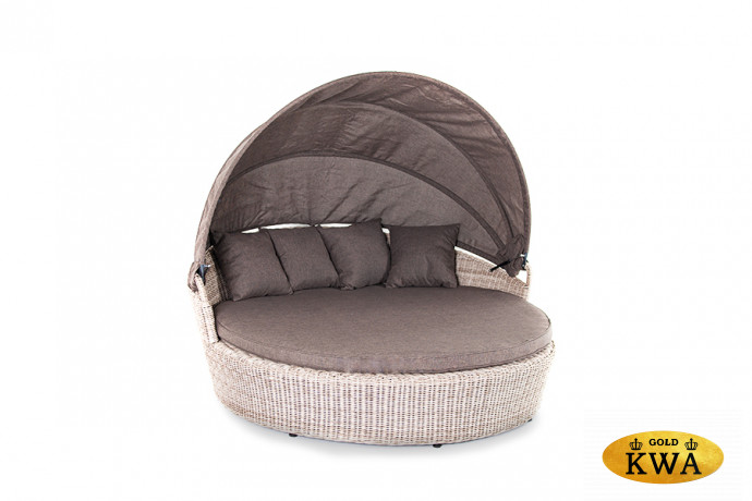 "Стильяно" плетеная кровать круглая, цвет бежевый