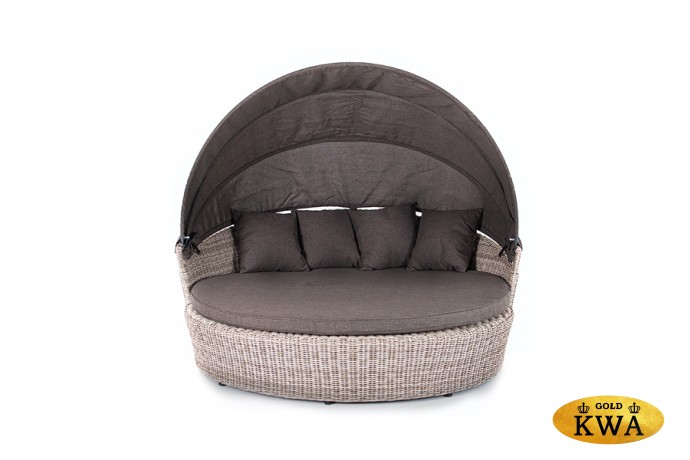 "Стильяно" плетеная кровать круглая, цвет бежевый