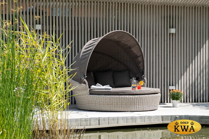 "Стильяно" плетеная кровать круглая, цвет бежевый