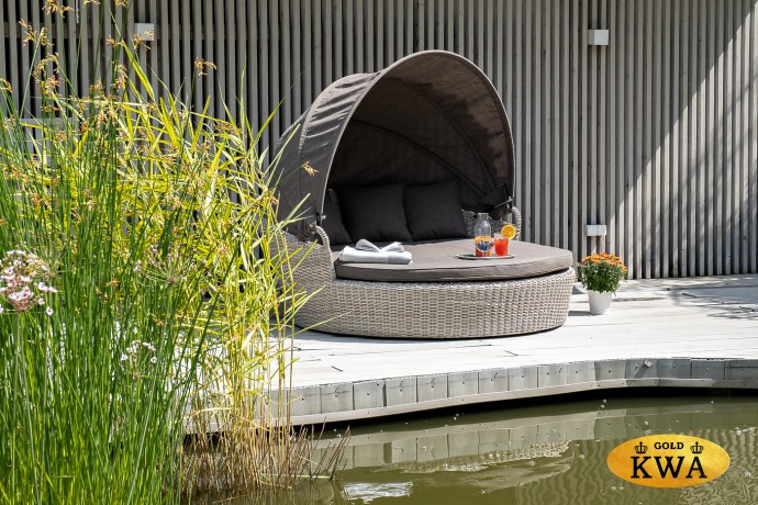 "Стильяно" плетеная кровать круглая, цвет бежевый