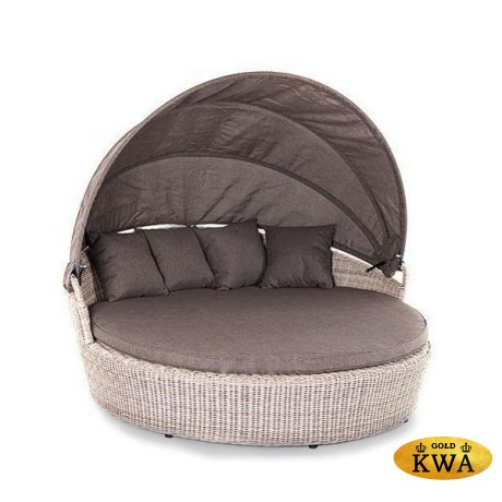 "Стильяно" плетеная кровать круглая, цвет бежевый