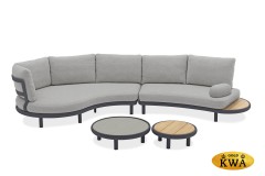 Gotland Комплект лаунж мебели антрацит/серый, алюминий/тик