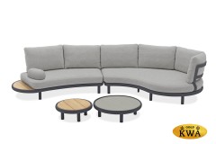 Gotland Комплект лаунж мебели антрацит/серый, алюминий/тик