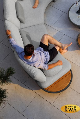 Gotland Комплект лаунж мебели антрацит/серый, алюминий/тик