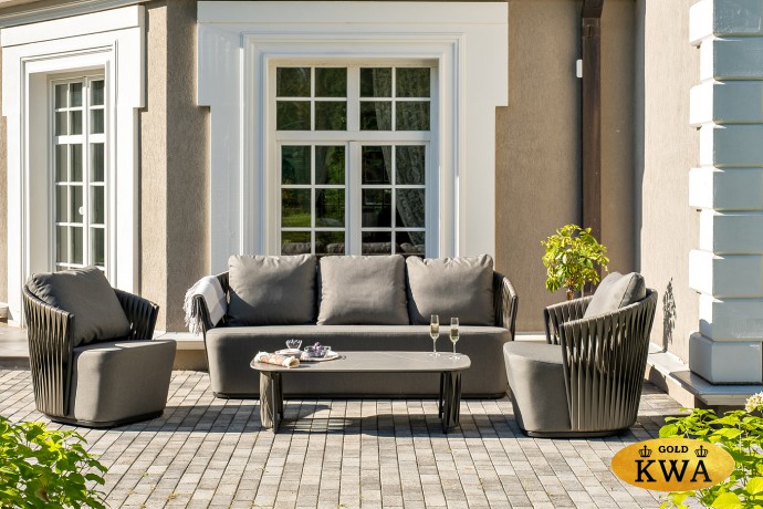 "Флоренция" лаунж-зона из искусственного ротанга, цвет графит