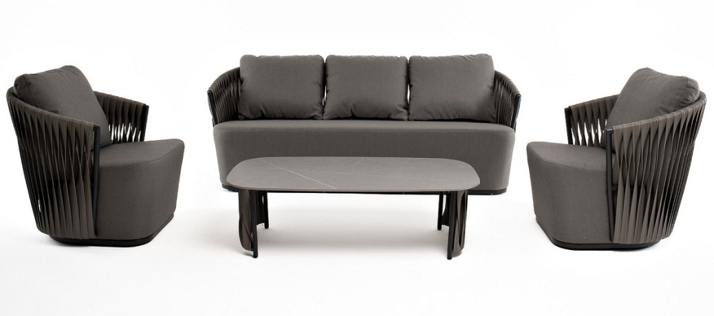 "Флоренция" лаунж-зона из искусственного ротанга, цвет графит (К)