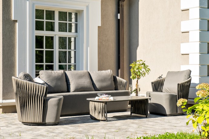 "Флоренция" лаунж-зона из искусственного ротанга, цвет графит (К)