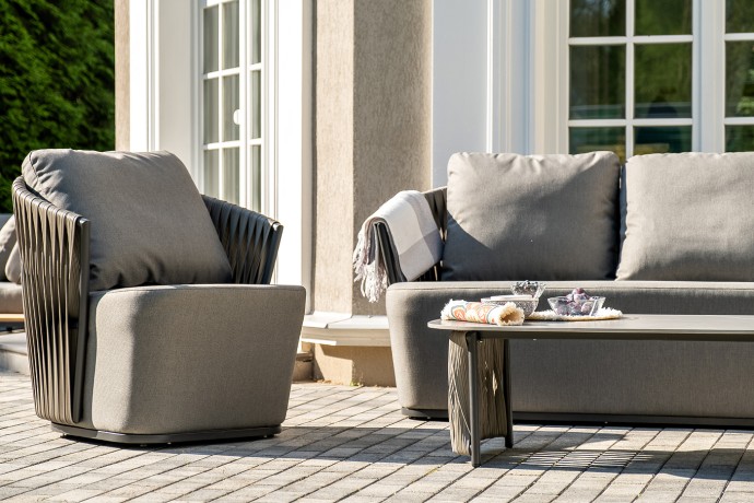 "Флоренция" лаунж-зона из искусственного ротанга, цвет графит (К)