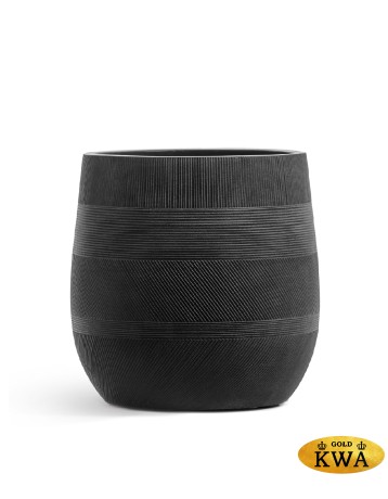 Кашпо TREEZ ERGO Graphics Округлая чаша Чёрный графит в-31 см, д-31 см