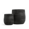 Кашпо TREEZ ERGO Graphics Округлая чаша Чёрный графит в-31 см, д-31 см