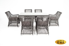 &quot;Латте&quot; обеденная группа плетеная, цвет графит