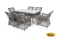 &quot;Латте&quot; обеденная группа плетеная, цвет графит